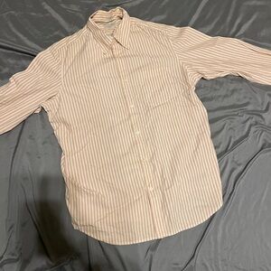 Banana Republic Men's Light Tan Striped Shirt